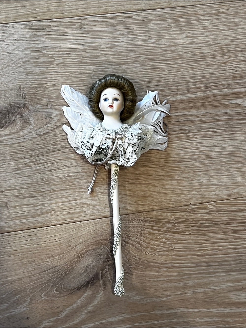 Vintage Louis Nichole 1983 Angel Tree Topper with Porcelain Face